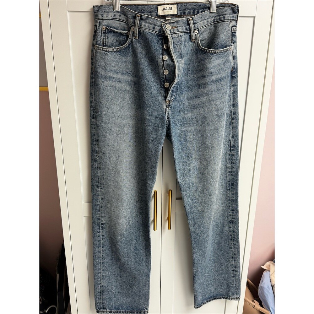 AGOLDE 90s Straight Leg Jeans Womens Size 29 Medium Blue High Rise